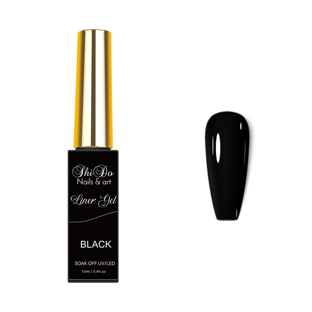 Striper gel Zwart nailart
