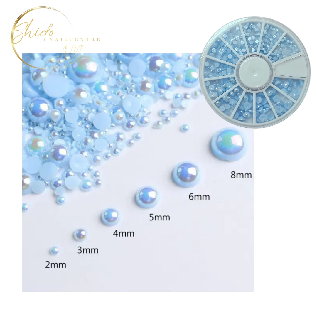 Nailart pareltjes blauw
