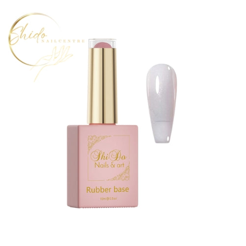 Rubberbase Soraya wit shimmer van ShidoNails & Art - Vegan en Hema-Free Nagelversteviging