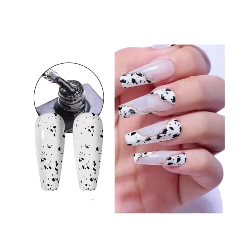 Eggshell Top Glans – ShidoNails® – Hoogglans gellak met zwarte spikkels