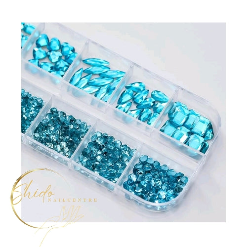 Nailart Steentjes blauw