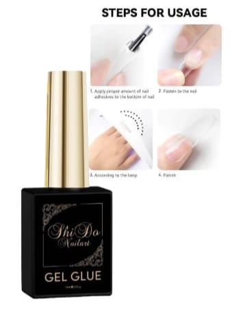 Gel Glue – ShidoNails® transparante gel lijm voor nailart, geschikt voor het vastzetten van steentjes en nailart decoraties.