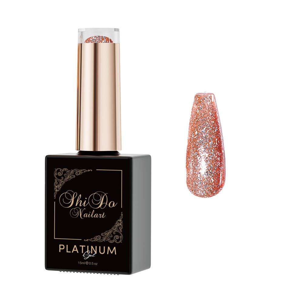 Shidonails & Art Platinum Glitter Peach Gellak 15ml
