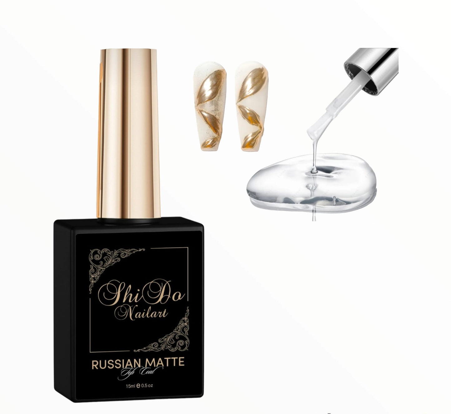 Russian Matt Topgel 15ml - Shido Nails & art® - Vegan, Hema en TPO vrij