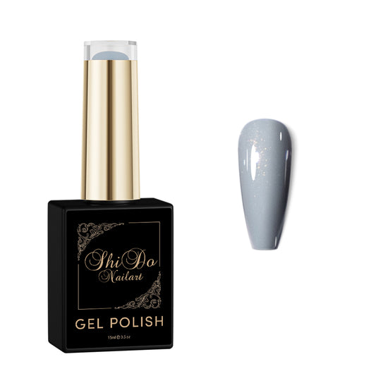 Vintage Mouse – ShidoNails – medium grijs met gouden shimmer