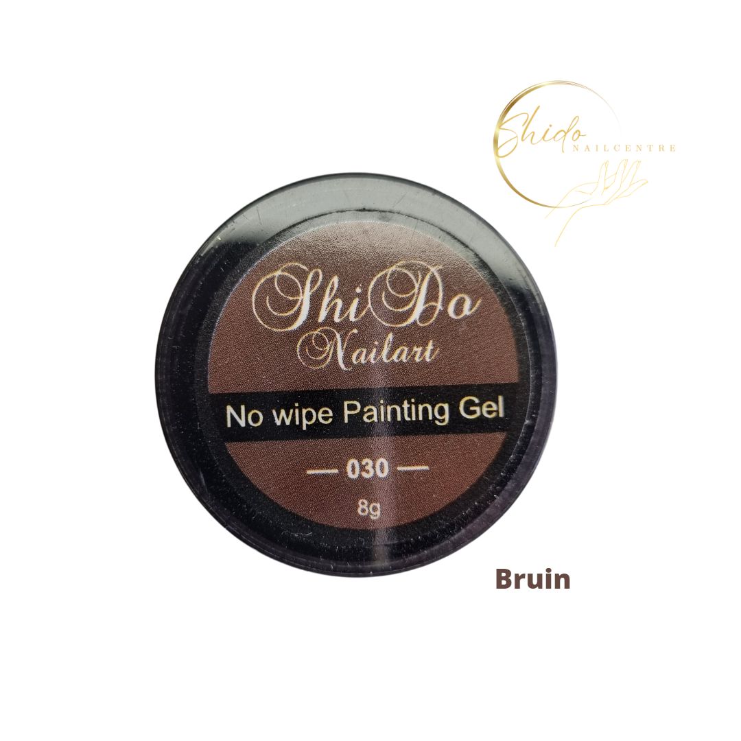 De Bruin 030 Painting Gel van ShidoNails® is rijk gepigmenteerd en perfect voor warme, natuurlijke nailart. De non-wipe formule maakt het werken soepel en schoon zonder plaklaag.