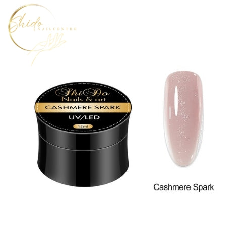Buildergel Casmere sparkle 15ml in pot zachte nudegel met glitter van ShidoNails