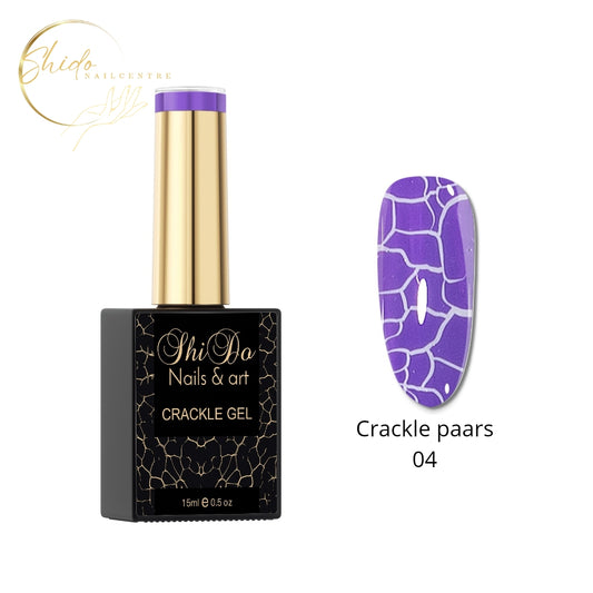 Crackle lak paars van Shido Nails & art® droogt aan de lucht voor effect op nagels