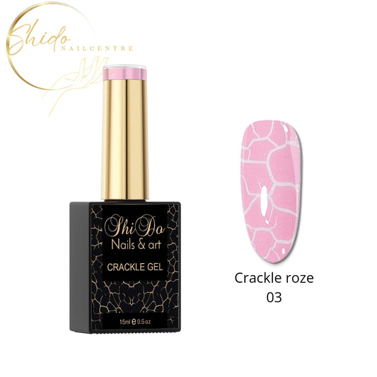 Crackle lak roze van Shido Nails & art® droogt aan de lucht