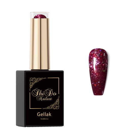 Gellak KerstmisRode glitter gellak met luxe sparkle, perfect voor feestelijke en winterse nailart.