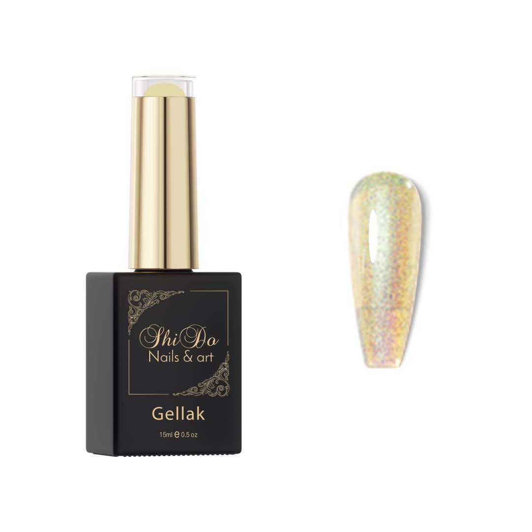 Gellak Meermaid Aquata geel glitter voor mooi resultaat
