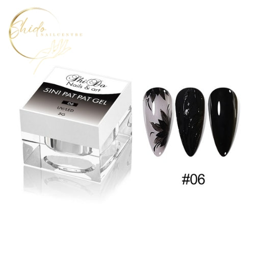 Pat Pat Gel zwart 5-in-1 #6 - ShidoNails® – Multifunctionele gel