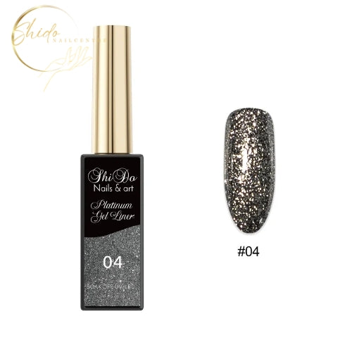 Shido Nails &amp; Art® Platinum Gel Liner – #04 antraciet voor strakke french of lijnen