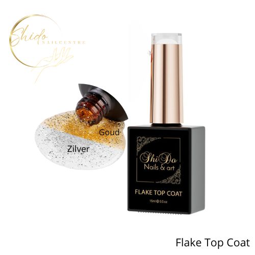 Top Coat Flake Silver - ShidoNails® - Schitterend effect