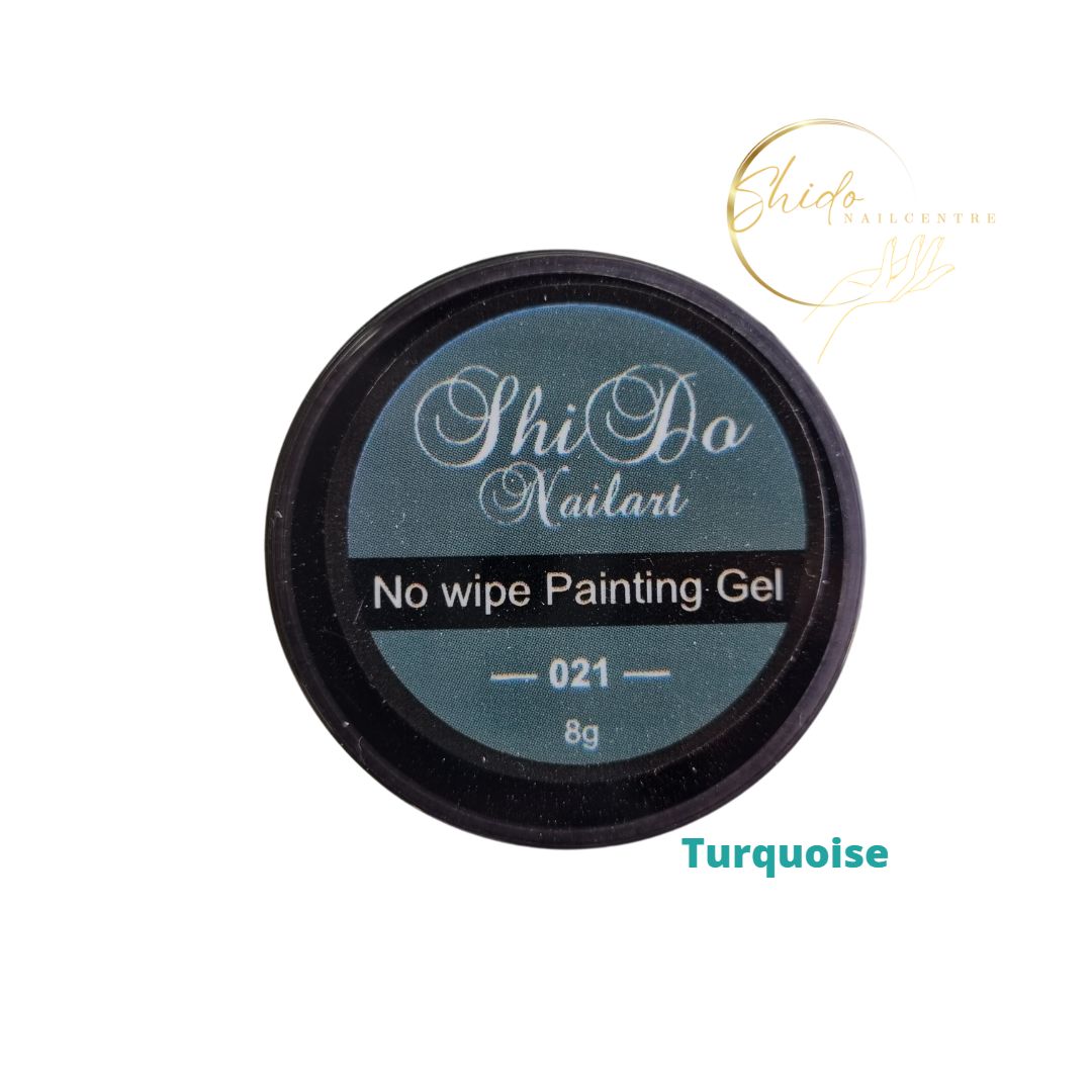 Turquoise 021 van ShidoNails® is een frisse, zomerse painting gel met aqua-blauwe ondertoon. Perfect voor mermaid- of ocean-thema’s. De non-wipe structuur blijft helder en glanzend — ideaal voor strakke lijnen en fijne accenten.