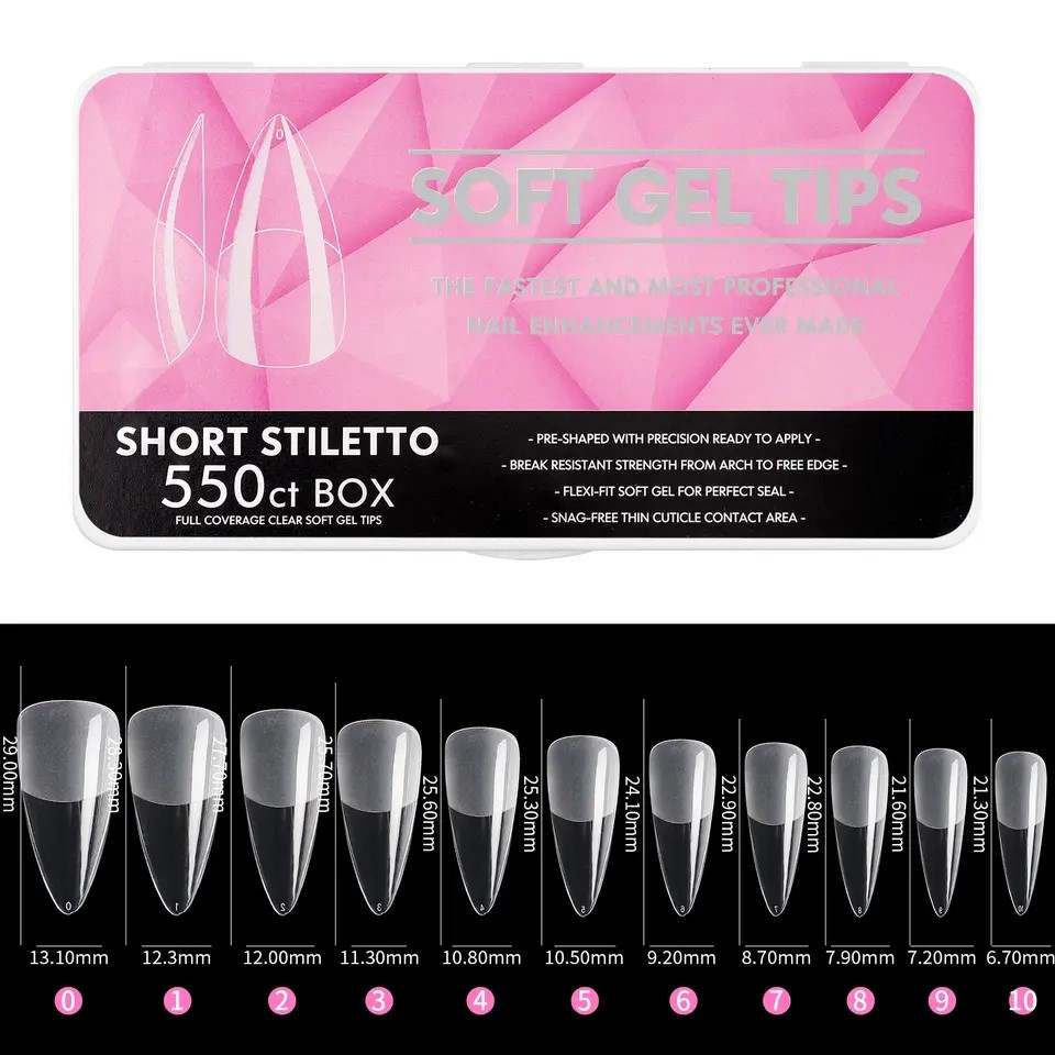 Short Stilleto Soft Gel Tips