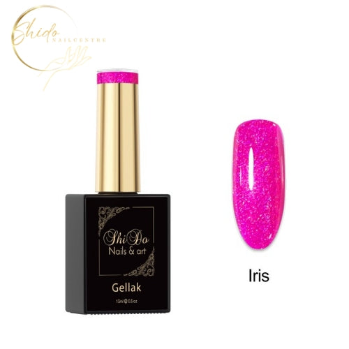 knal roze hologram gellak- volle dekking en rijke diepe kleur van Shidonails & Art