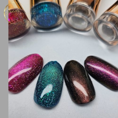 Stellar Shift Collection – Shido Nails & Art® 4 prachtige cateye kleuren.