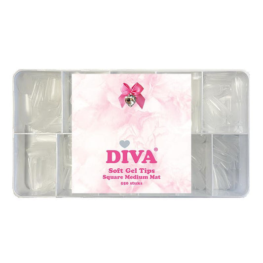 Diva Soft Gel Tips Square Medium Mat