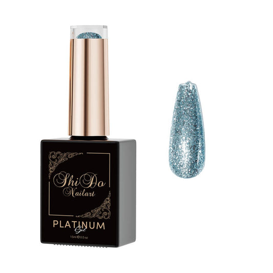 Shidonails & Art Platinum Glitter Zilver Gellak 15ml